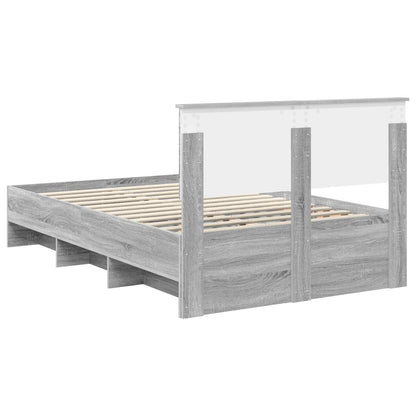 Struttura del letto con testiera Grigio Sonoma 120 x 123 cm