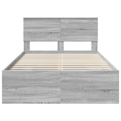 Struttura del letto con testiera Grigio Sonoma 120 x 123 cm