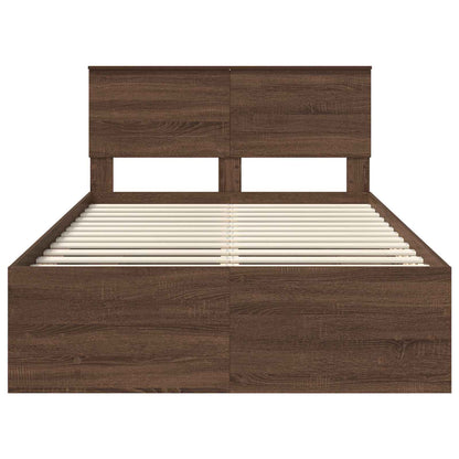 Struttura del letto con testiera Rovere Marrone 120 x 123 cm