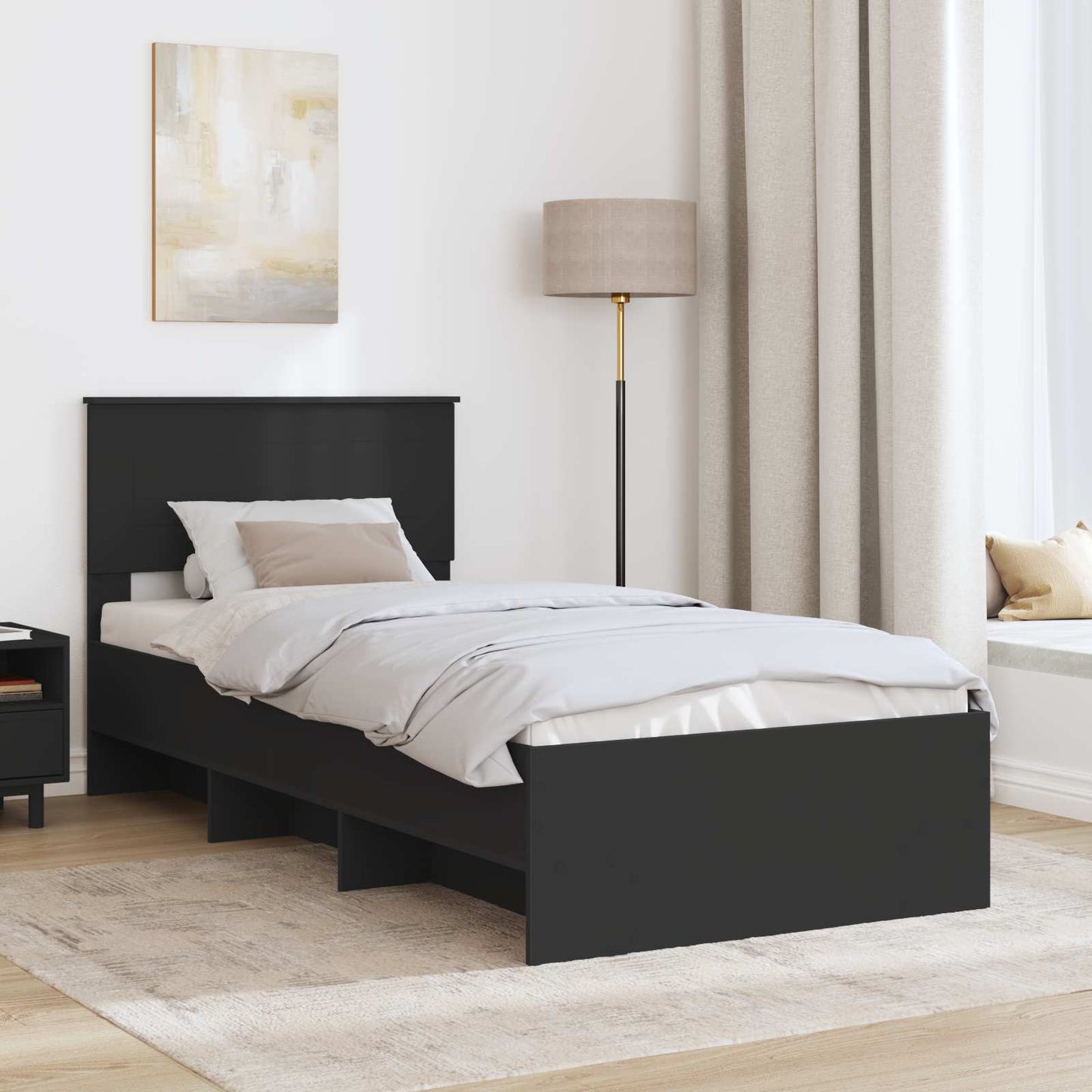 Struttura del letto Nero 120 x 123 cm Legno multistrato