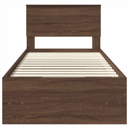 Struttura del letto con testiera Rovere Marrone 90 x 200 cm