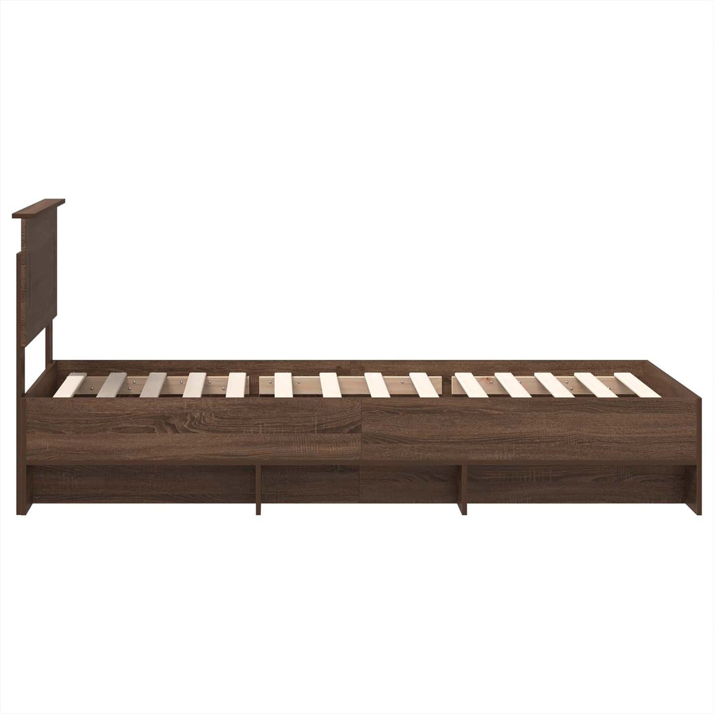 Struttura del letto con testiera Rovere Marrone 90 x 200 cm