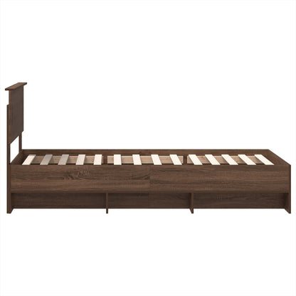 Struttura del letto con testiera Rovere Marrone 90 x 200 cm