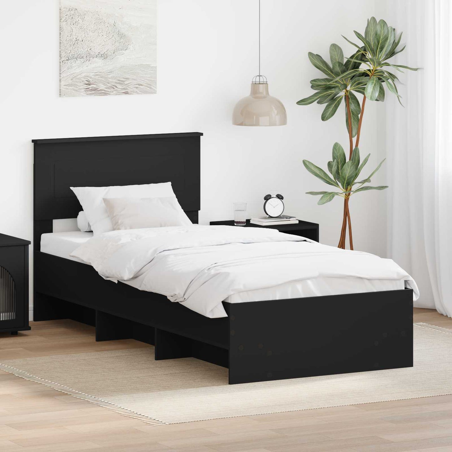 Struttura del letto Nero 80 x 200 cm Legno multistrato