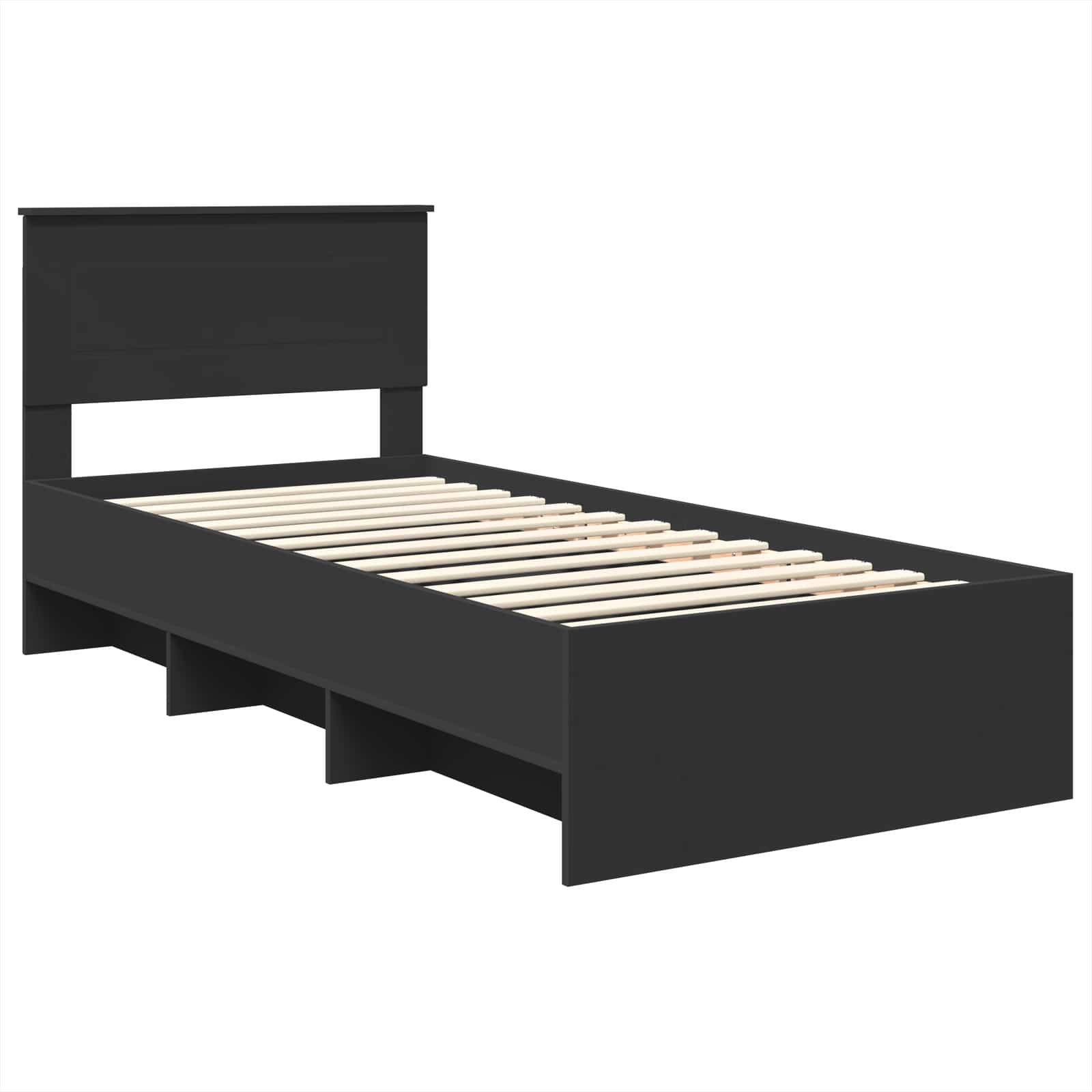 Struttura del letto Nero 80 x 200 cm Legno multistrato | homemem39