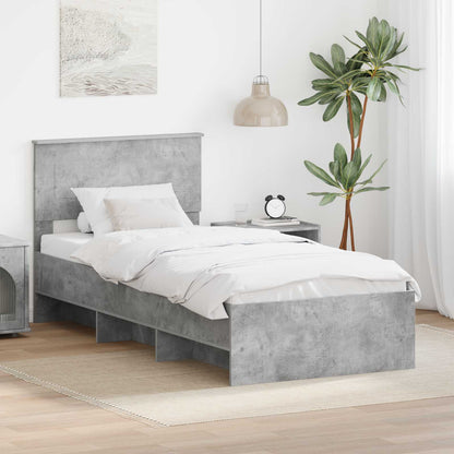 Struttura del letto con testiera Grigio cemento 80 x 200 cm | homemem39