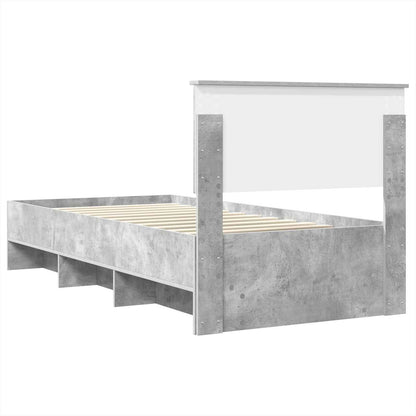 Struttura del letto con testiera Grigio cemento 80 x 200 cm | homemem39