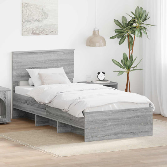 Struttura del letto Grigio Sonoma 80 x 200 cm Legno multistrato | homemem39