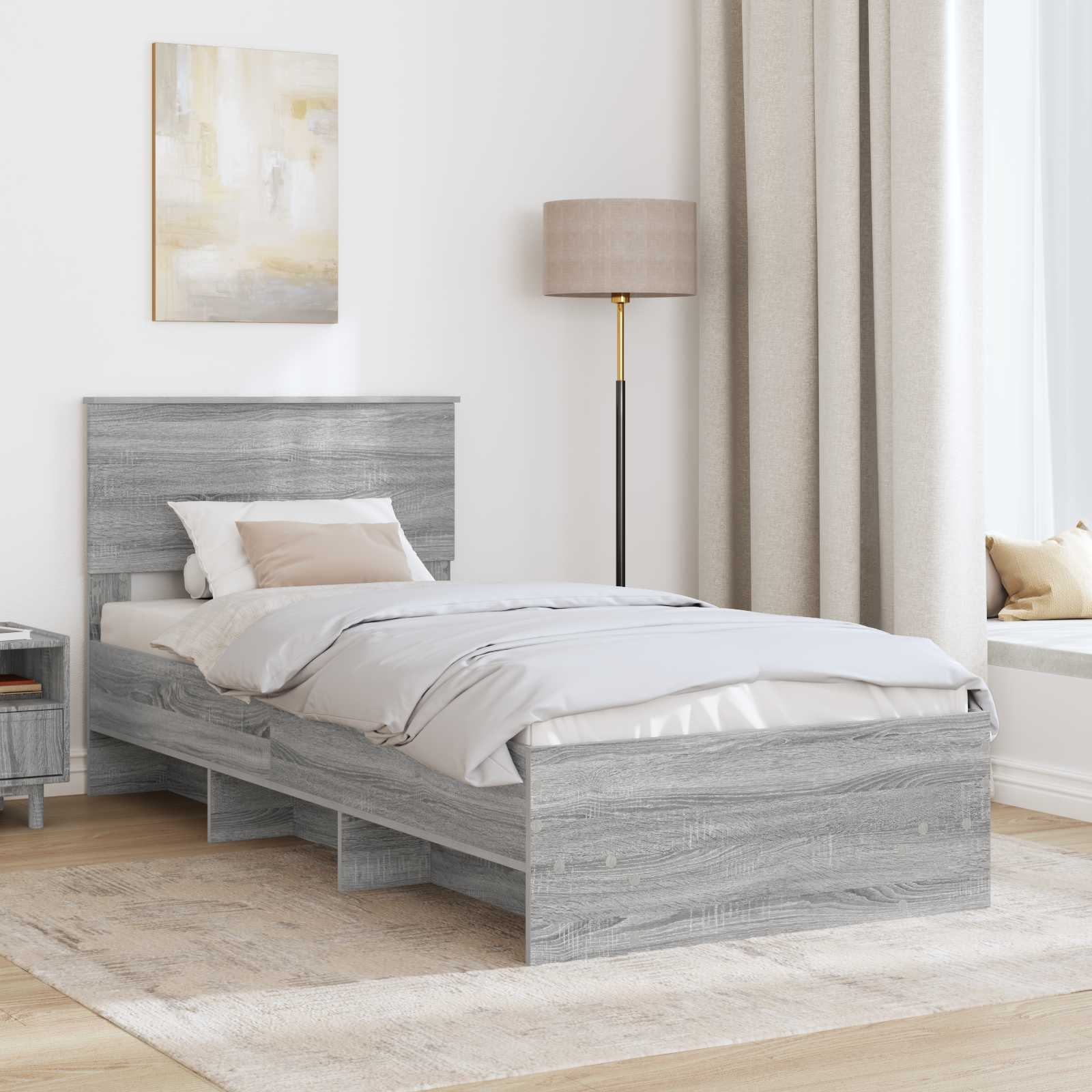 Struttura del letto Grigio Sonoma 80 x 200 cm Legno multistrato | homemem39