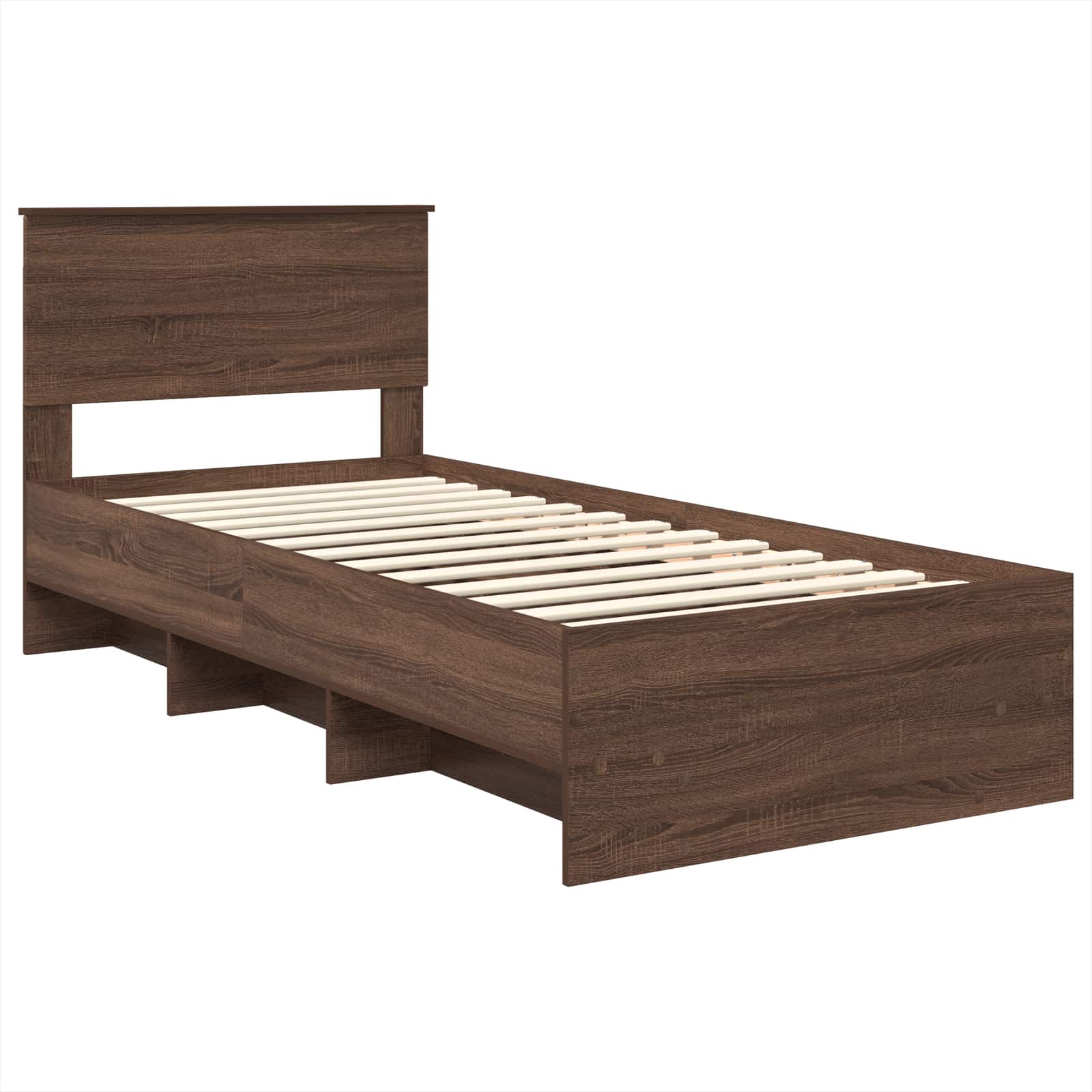 Struttura del letto con testiera Rovere Marrone 80 x 200 cm | homemem39