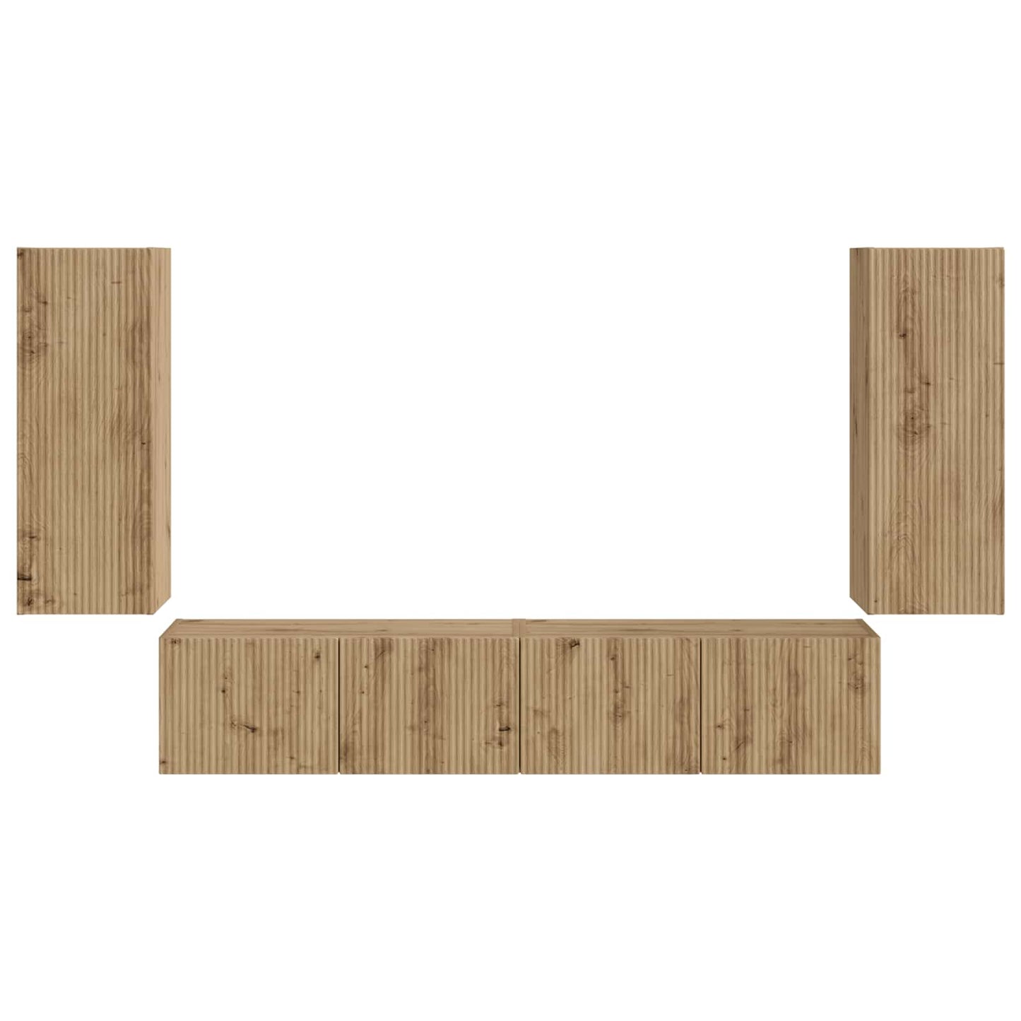 Set di Mobiletto da TV a Parete 4 pcs Rovere artigianale | homemem39