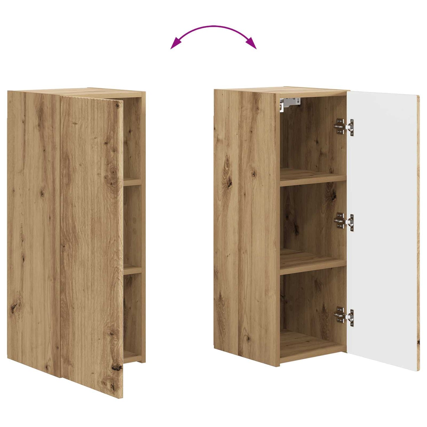 Set di Mobiletto da TV a Parete 4 pcs Rovere artigianale