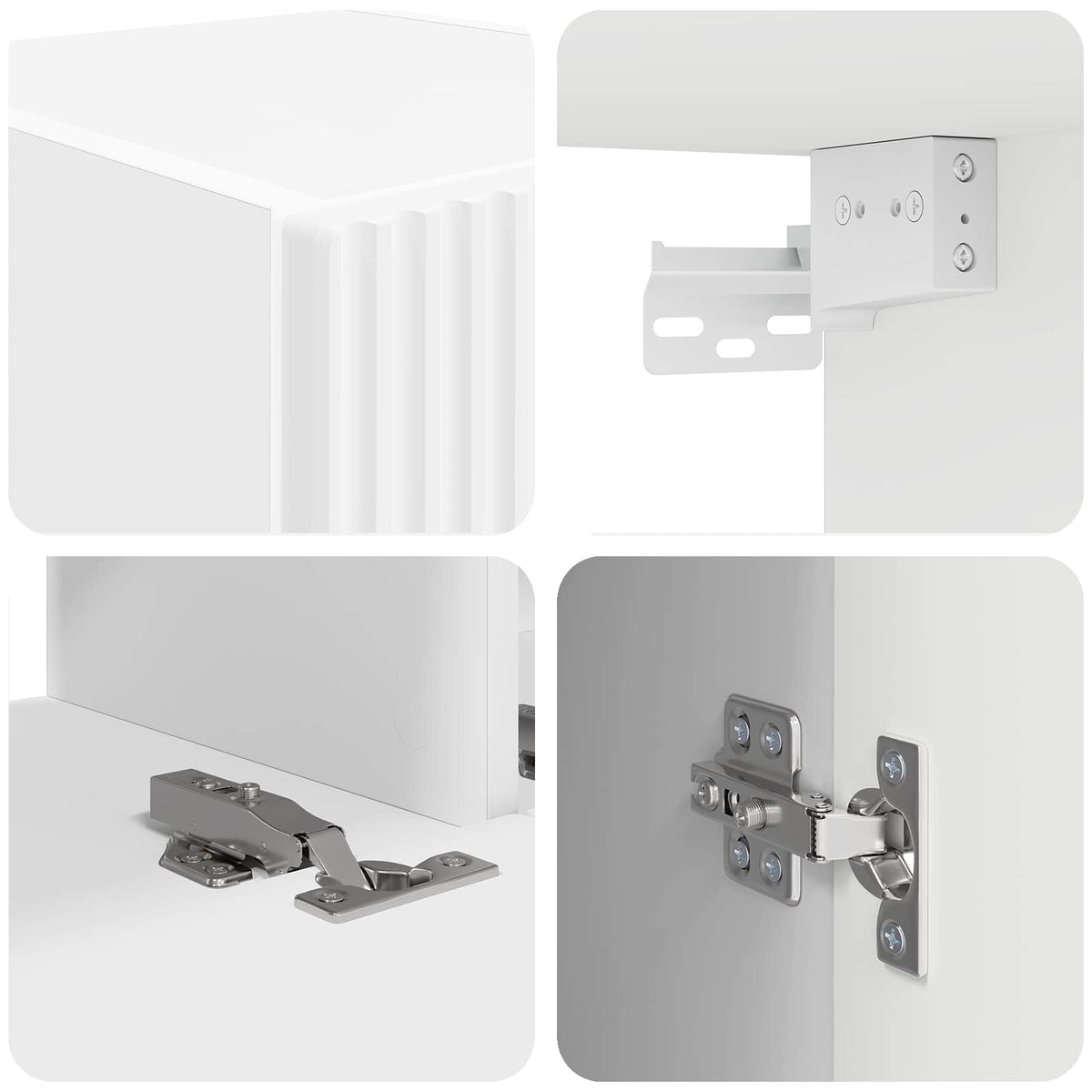 Set di Mobiletto da TV a Parete 4 pz Bianco | homemem39
