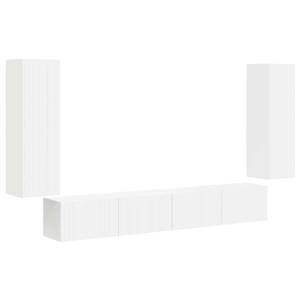 Set di Mobiletto da TV a Parete 4 pz Bianco | homemem39