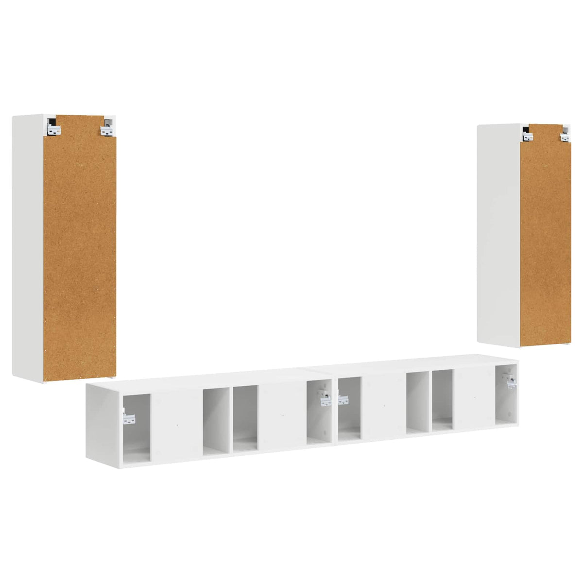 Set di Mobiletto da TV a Parete 4 pz Bianco | homemem39