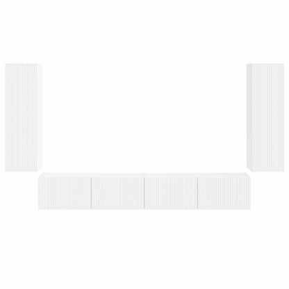 Set di Mobiletto da TV a Parete 4 pz Bianco | homemem39