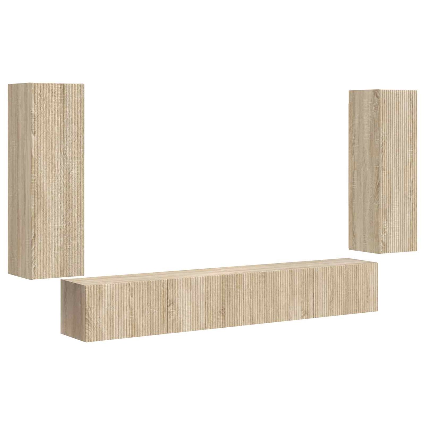 Set di Mobiletto da TV a Parete 4 pcs Rovere Sonoma | homemem39