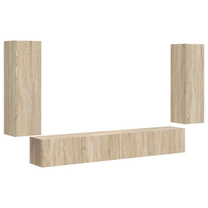Set di Mobiletto da TV a Parete 4 pcs Rovere Sonoma