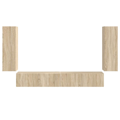 Set di Mobiletto da TV a Parete 4 pcs Rovere Sonoma | homemem39