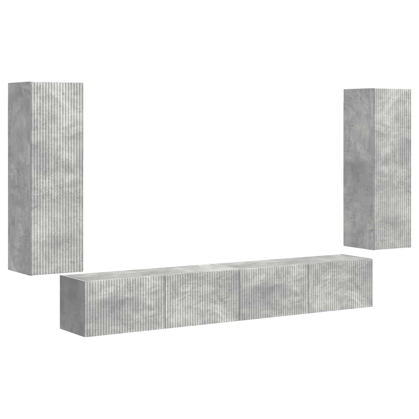 Set di Mobiletto da TV a Parete 4 pcs Grigio cemento | homemem39