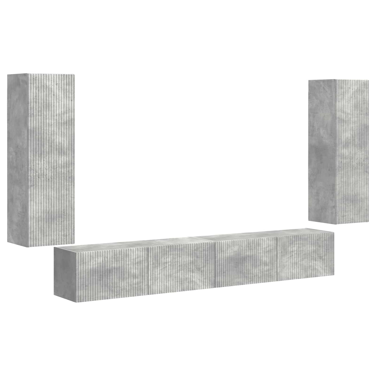 Set di Mobiletto da TV a Parete 4 pcs Grigio cemento | homemem39