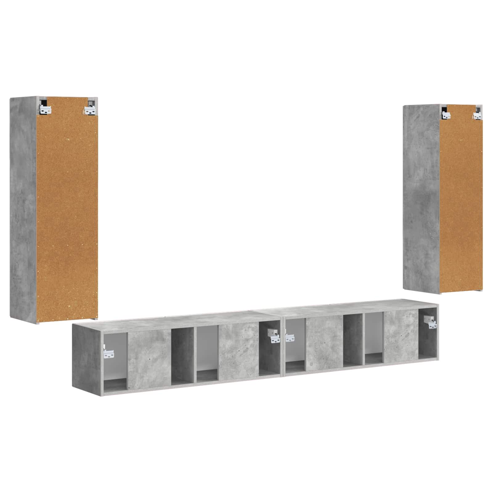 Set di Mobiletto da TV a Parete 4 pcs Grigio cemento | homemem39