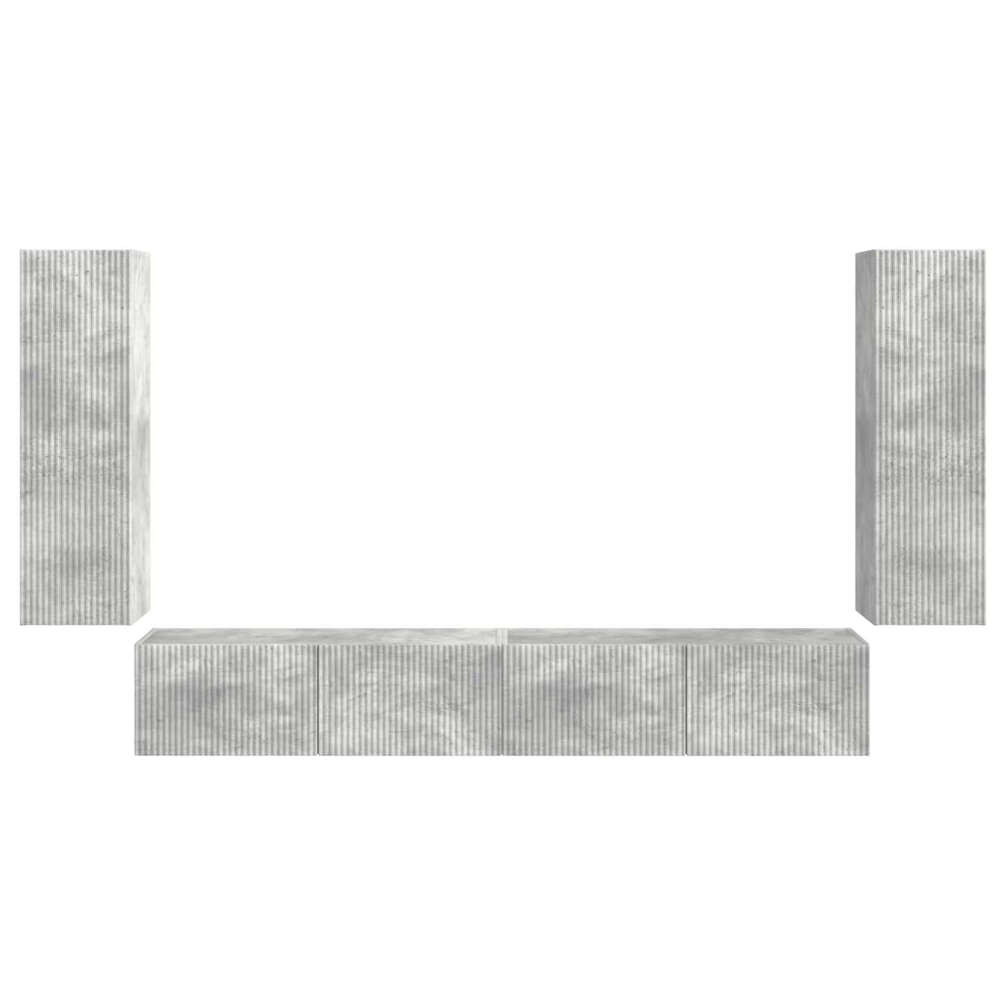 Set di Mobiletto da TV a Parete 4 pcs Grigio cemento
