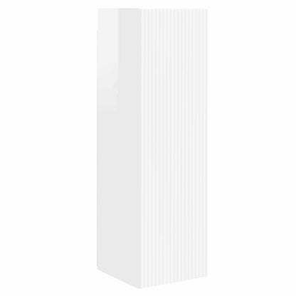 Set di Mobiletto da TV a Parete 4 pcs Bianco Lucido