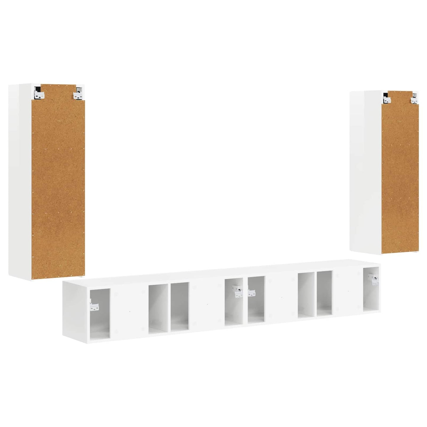 Set di Mobiletto da TV a Parete 4 pcs Bianco Lucido | homemem39
