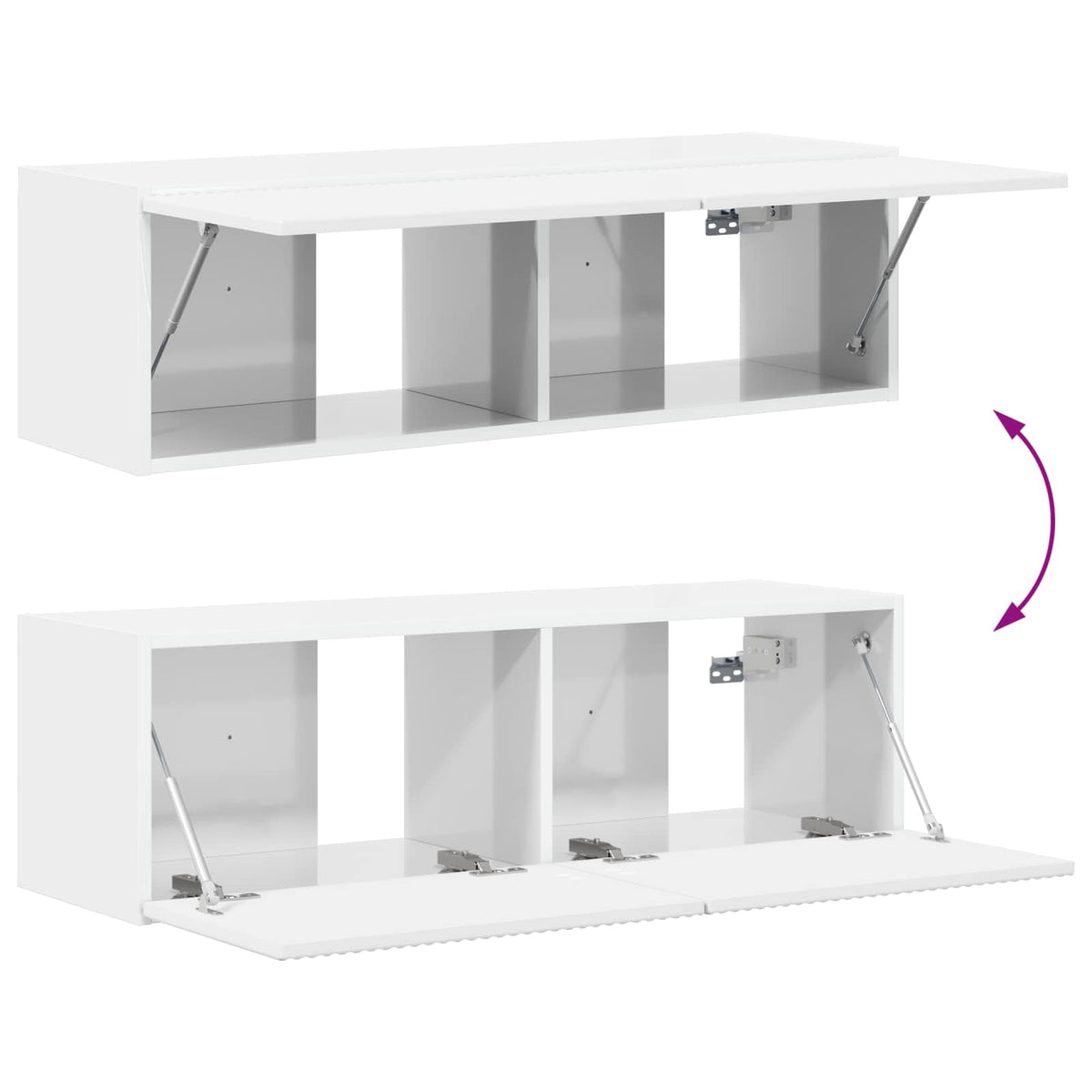 Set di Mobiletto da TV a Parete 4 pz Bianco Lucido | homemem39
