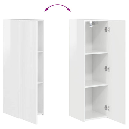 Set di Mobiletto da TV a Parete 4 pcs Bianco Lucido