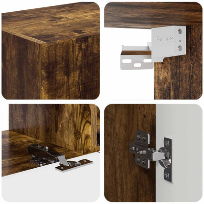 Set di Mobiletto da TV a Parete 4 pcs Rovere fumé | homemem39