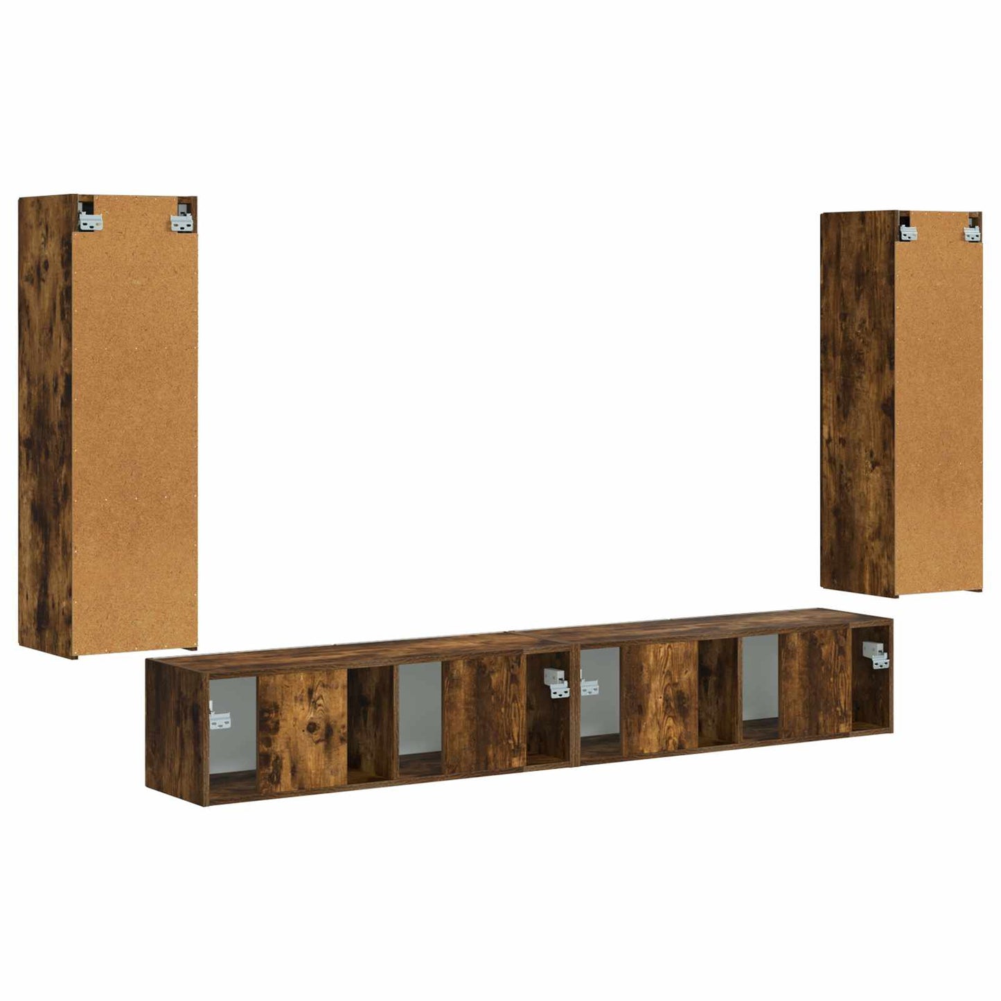 Set di Mobiletto da TV a Parete 4 pcs Rovere fumé