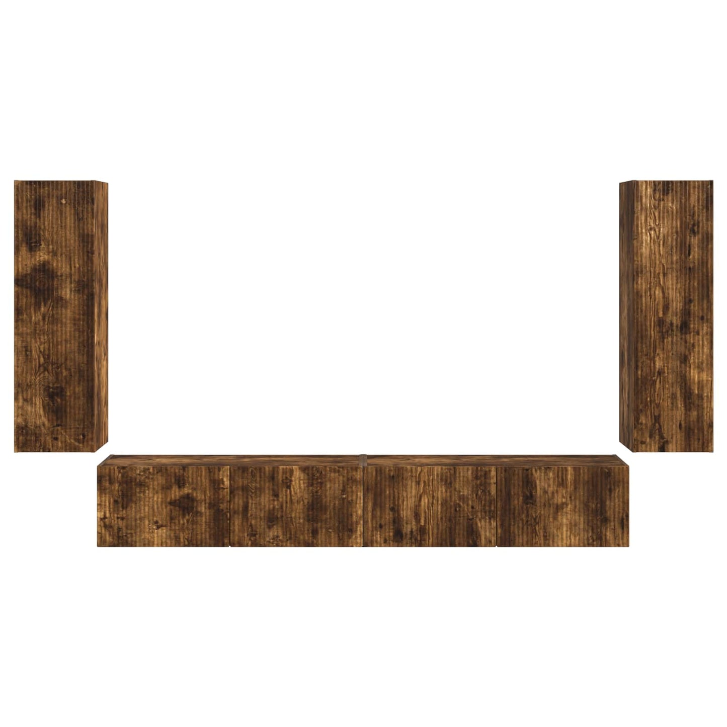 Set di Mobiletto da TV a Parete 4 pcs Rovere fumé