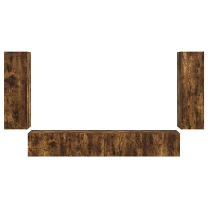 Set di Mobiletto da TV a Parete 4 pcs Rovere fumé