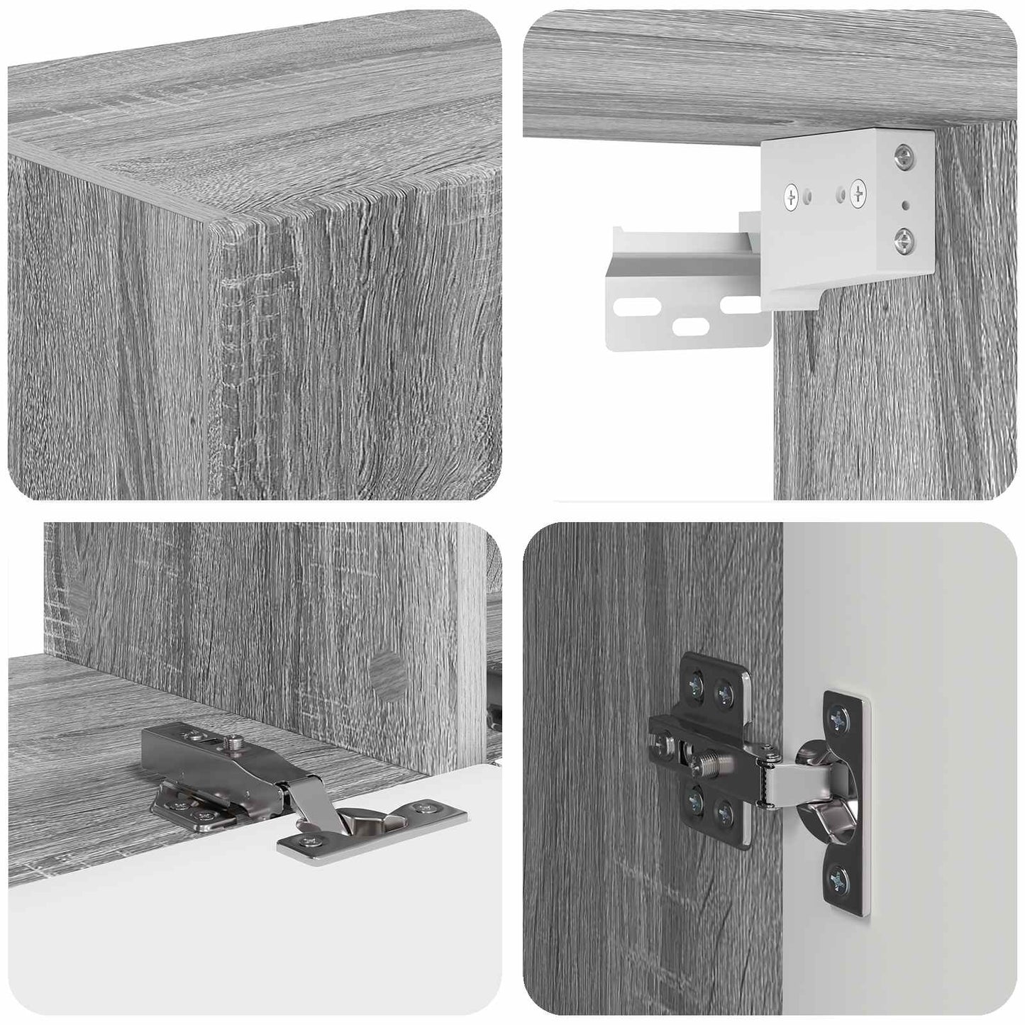 Set di Mobiletto da TV a Parete 4 pcs Grigio Sonoma | homemem39