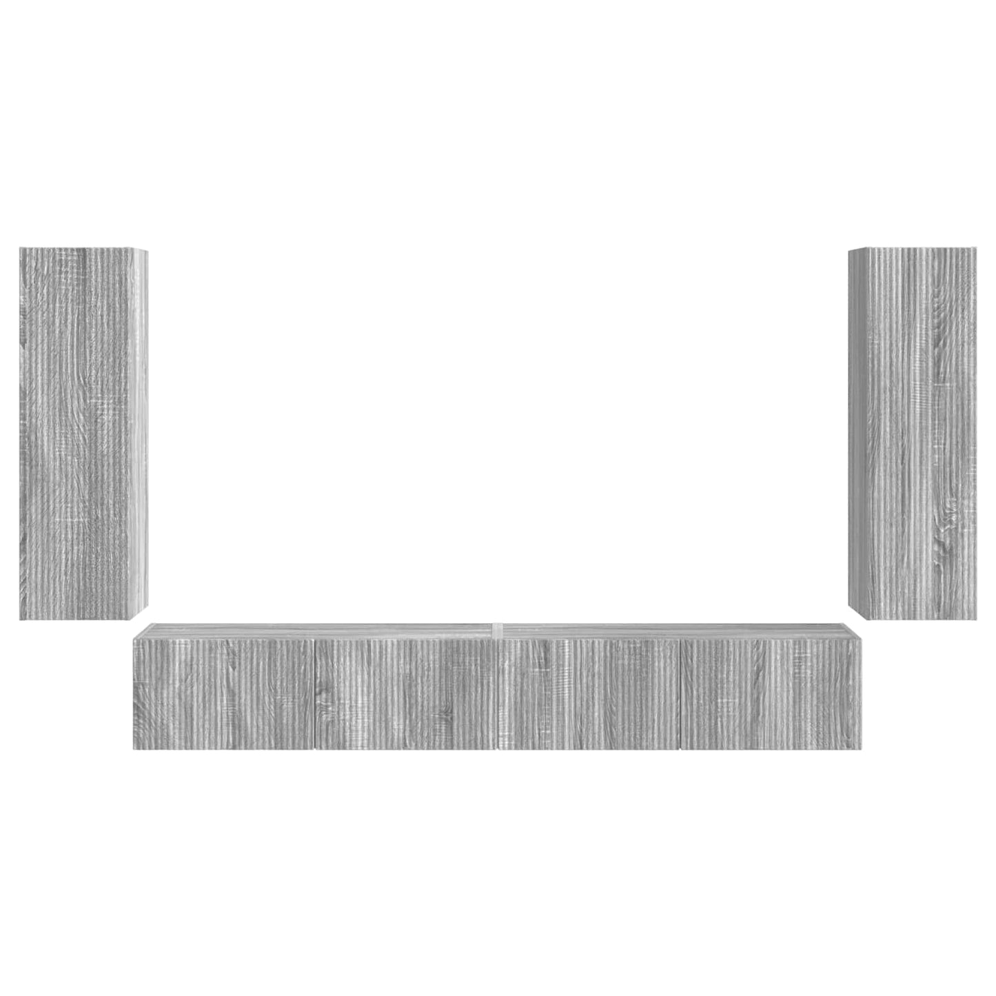 Set di Mobiletto da TV a Parete 4 pcs Grigio Sonoma | homemem39