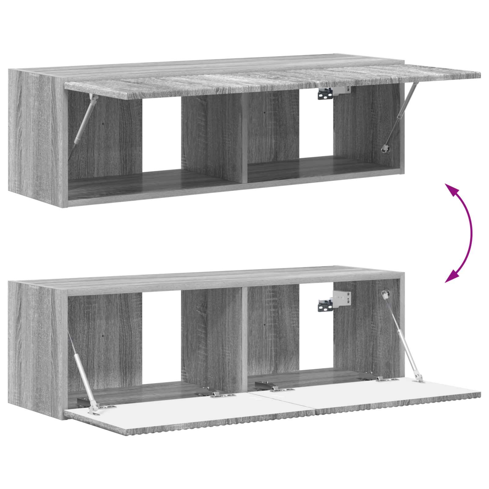 Set di Mobiletto da TV a Parete 4 pcs Grigio Sonoma | homemem39