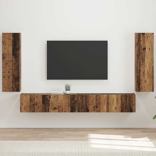 Set di Mobiletto da TV a Parete 4 pcs 29,5 x 31 x 100 cm