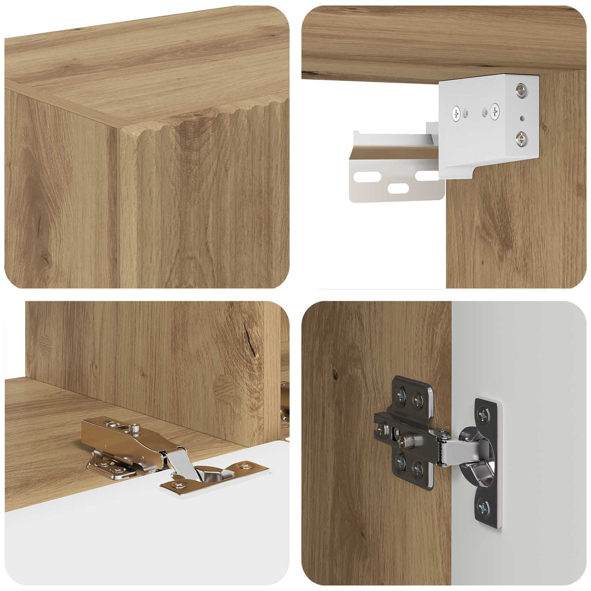 Set di Mobiletto da TV a Parete 4 pz Rovere artigianale | homemem39