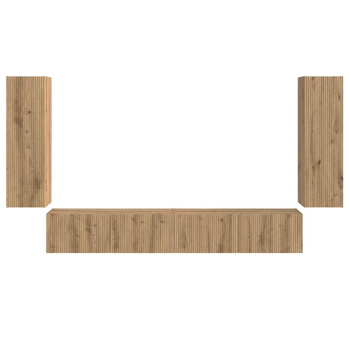 Set di Mobiletto da TV a Parete 4 pz Rovere artigianale | homemem39