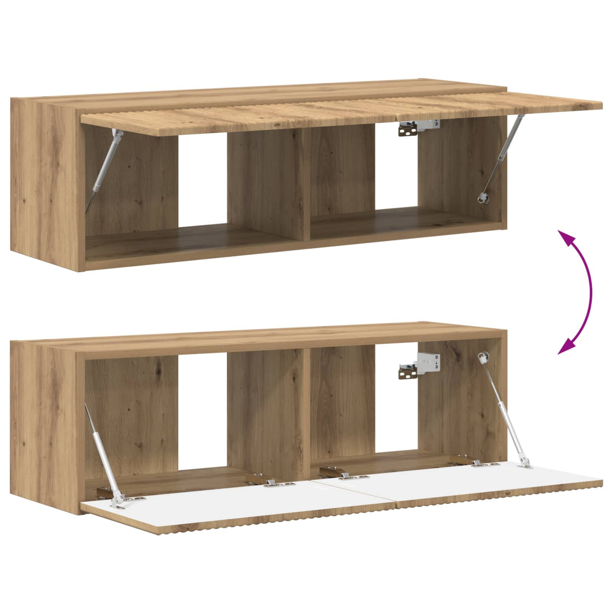 Set di Mobiletto da TV a Parete 4 pz Rovere artigianale | homemem39