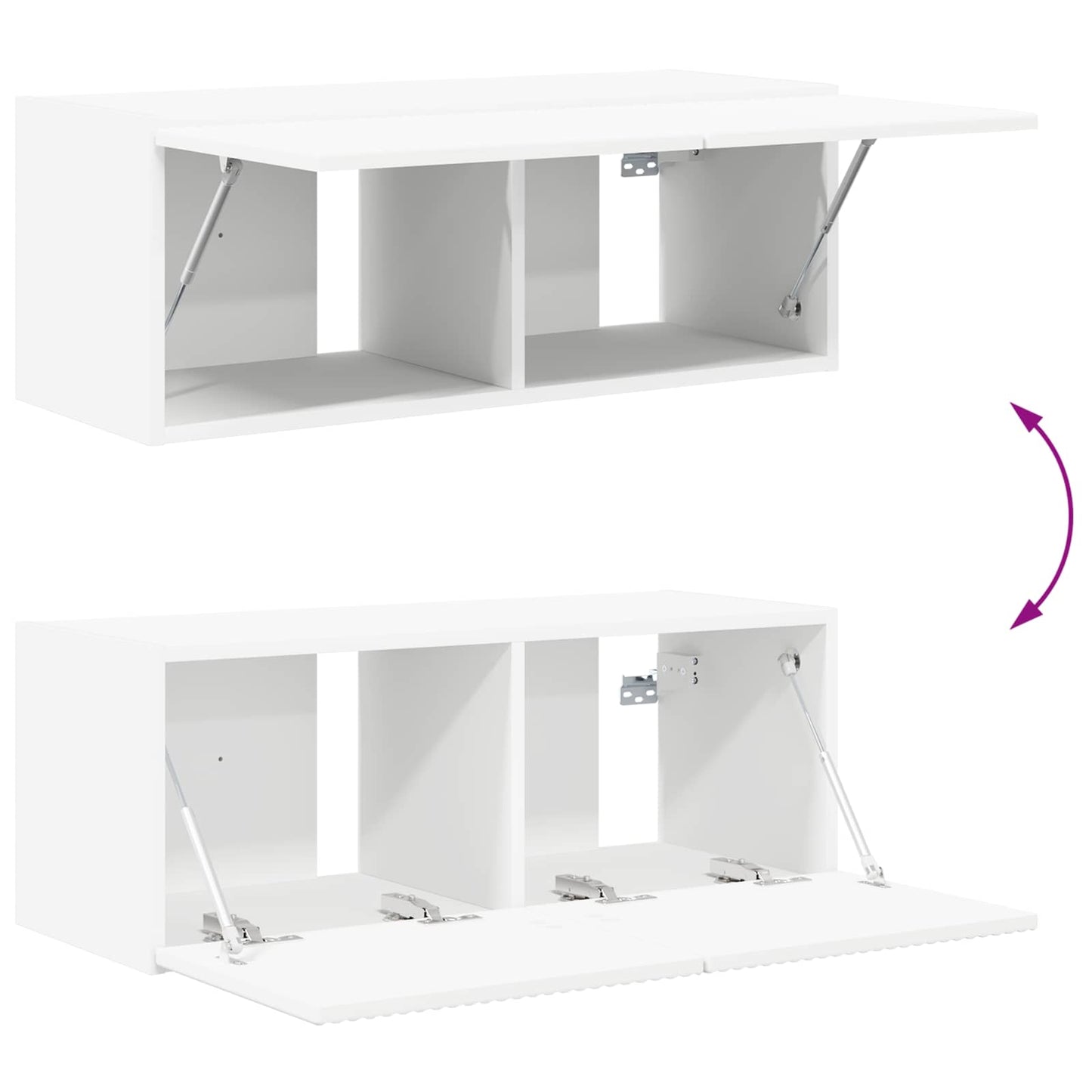Set di Mobiletto da TV a Parete 4 pcs Bianco Legno multistrato