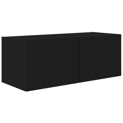 Set di Mobiletto da TV a Parete 4 pcs Nero Legno ingegnerizzato | homemem39