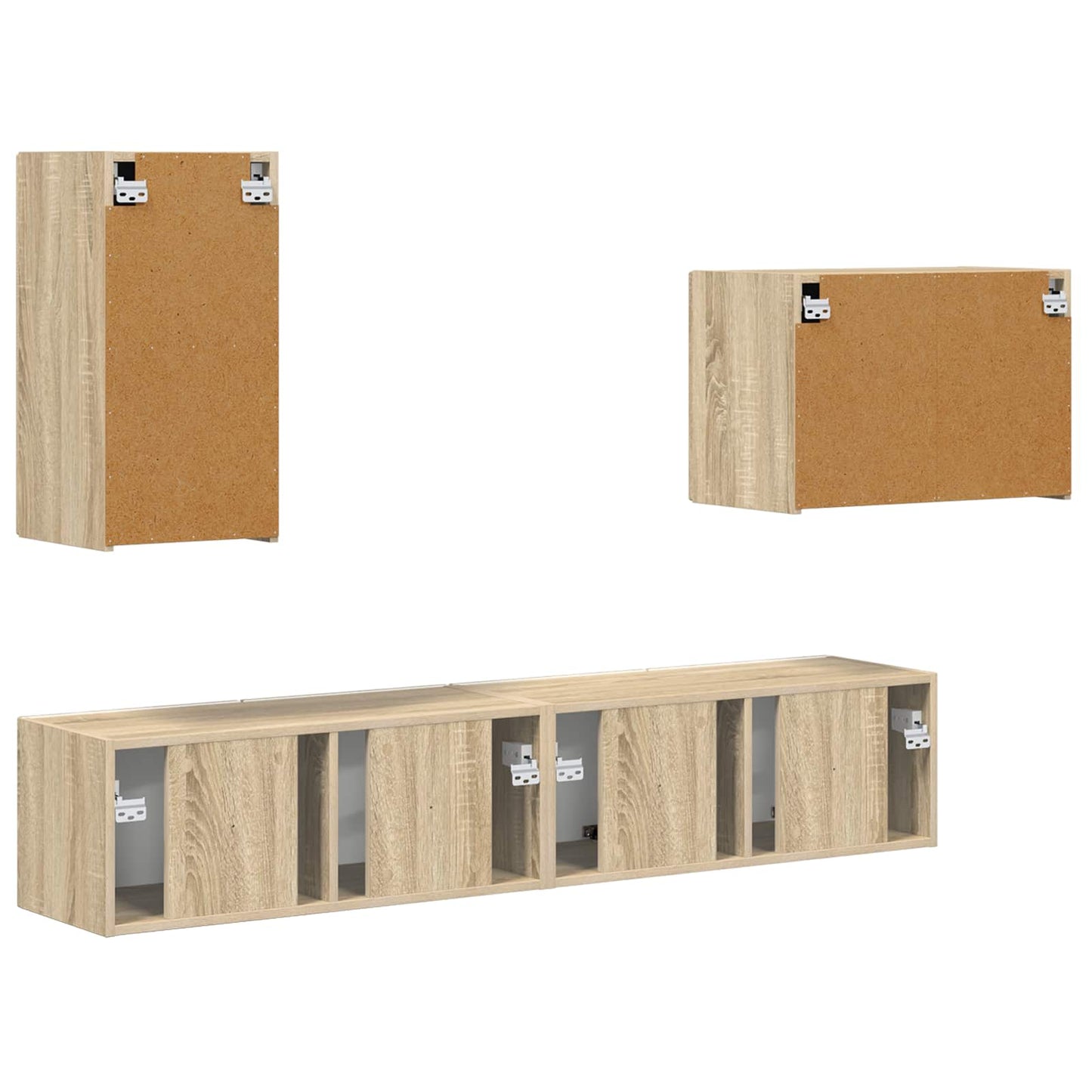 Set di Mobiletto da TV a Parete 4 pcs Rovere Sonoma | homemem39