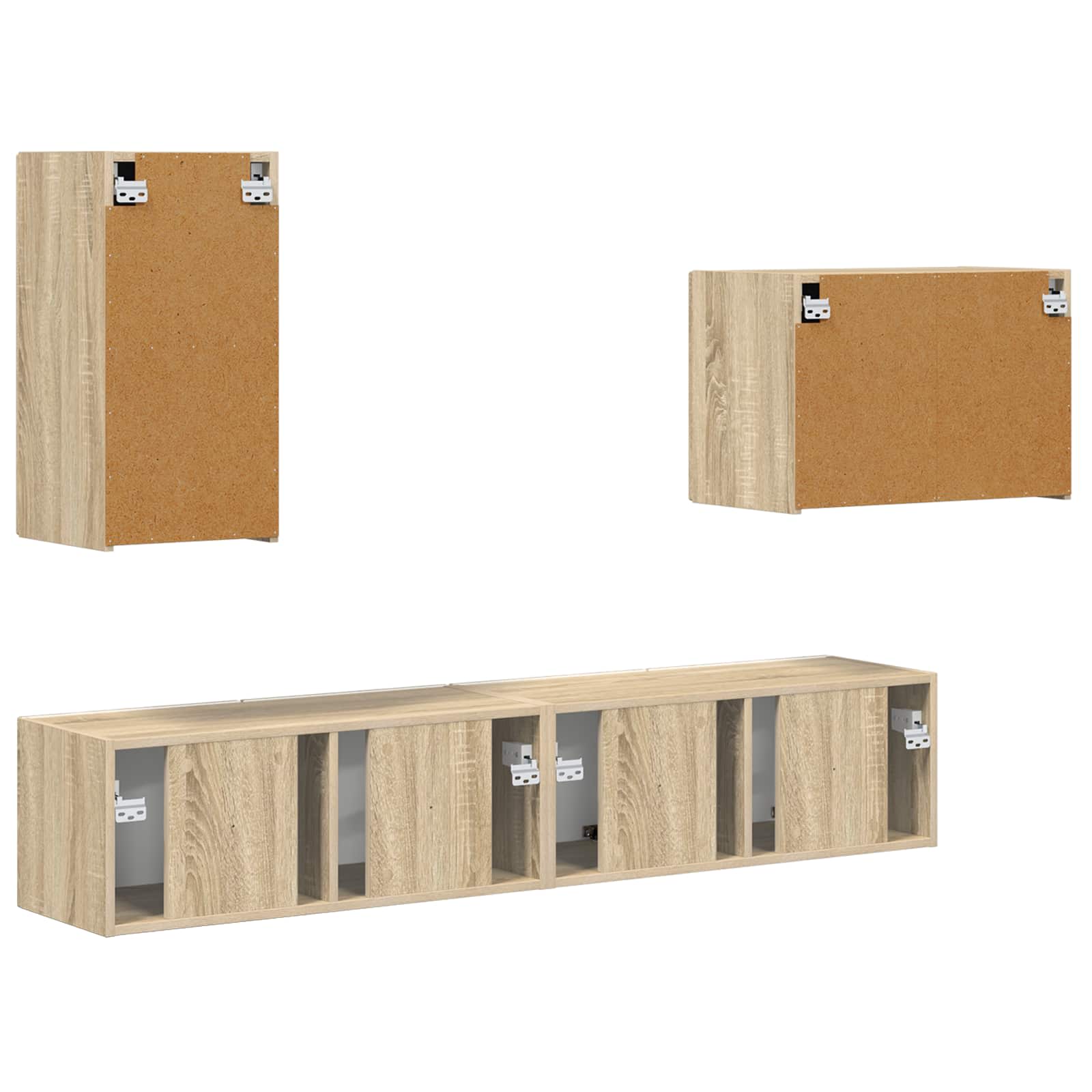 Set di Mobiletto da TV a Parete 4 pcs Rovere Sonoma | homemem39