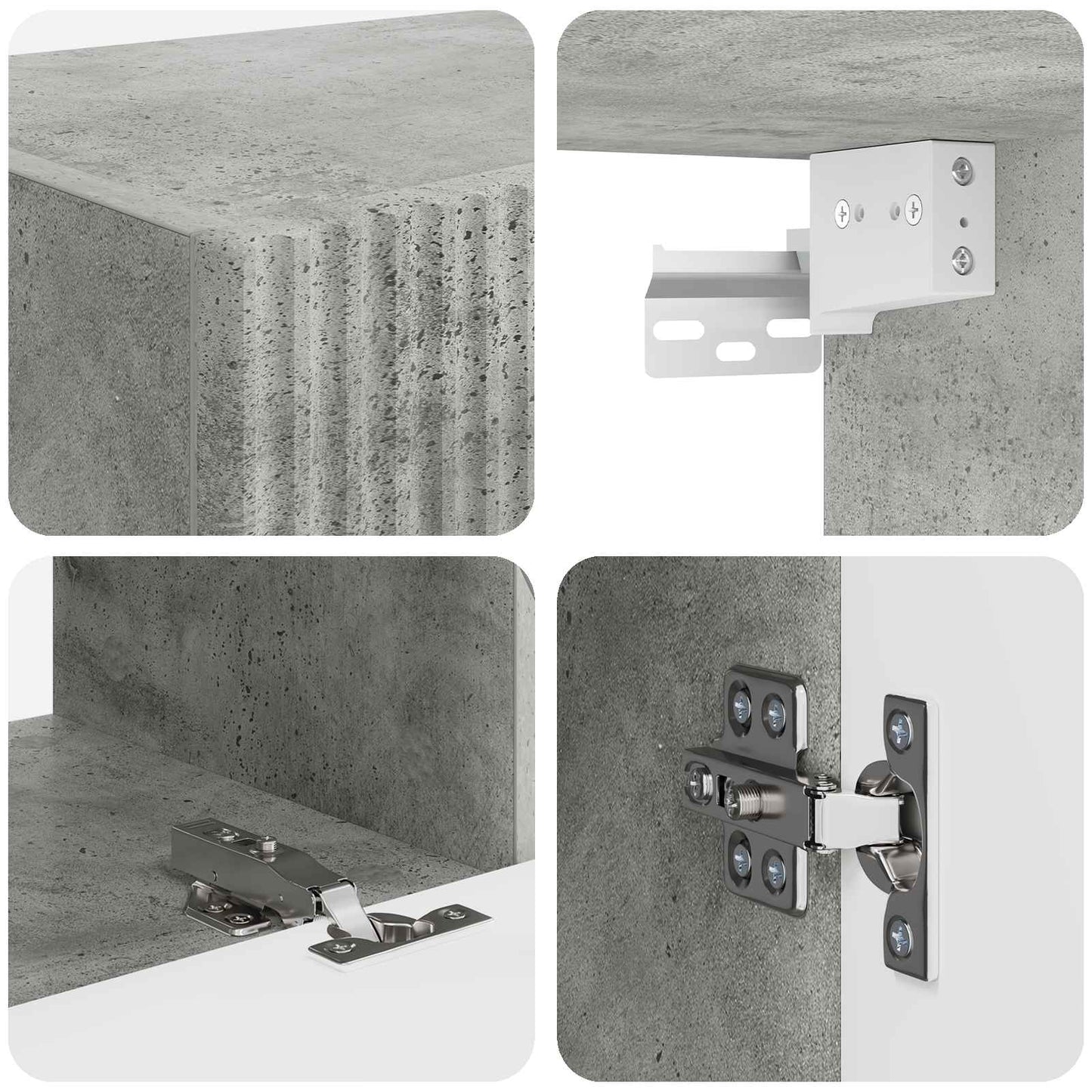 Set di Mobiletto da TV a Parete 4 pcs Grigio cemento | homemem39