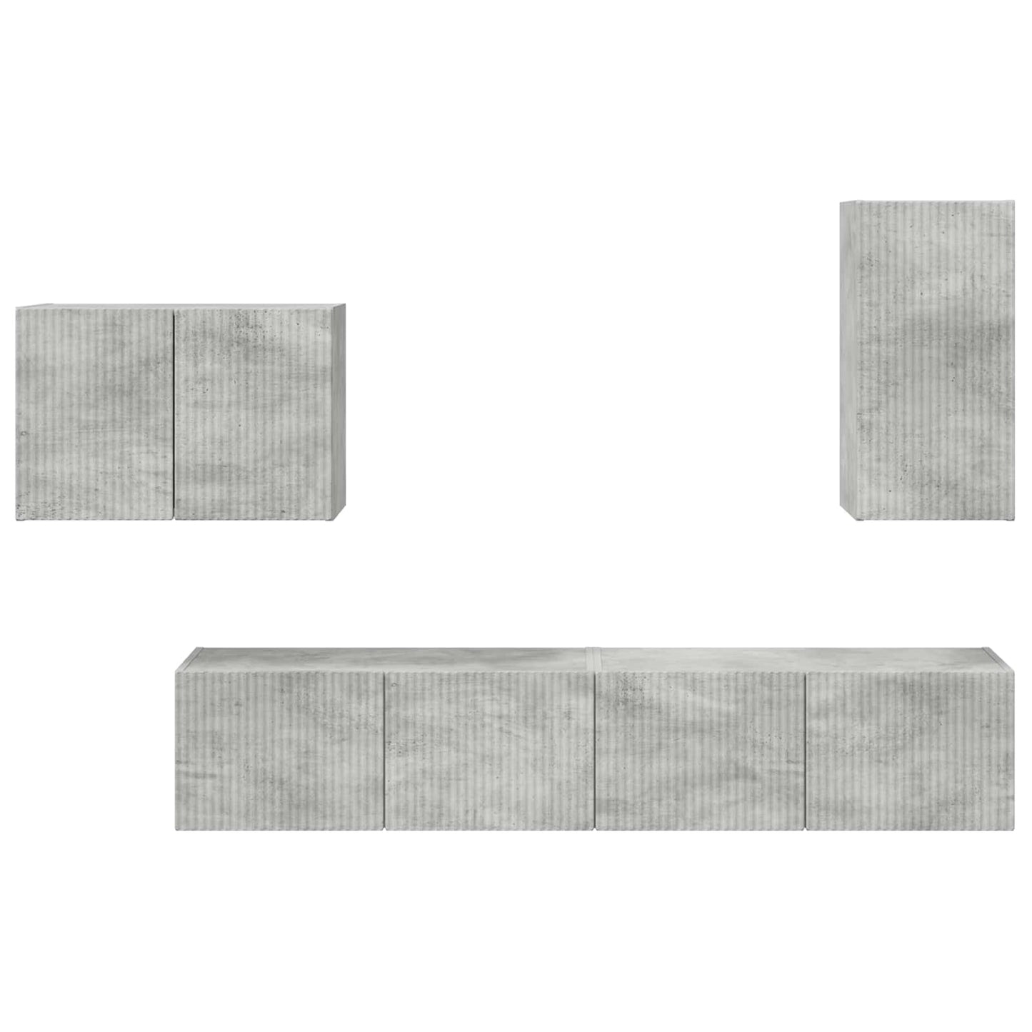 Set di Mobiletto da TV a Parete 4 pcs Grigio cemento