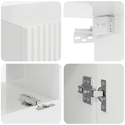 Set di Mobiletto da TV a Parete 4 pcs Bianco Lucido