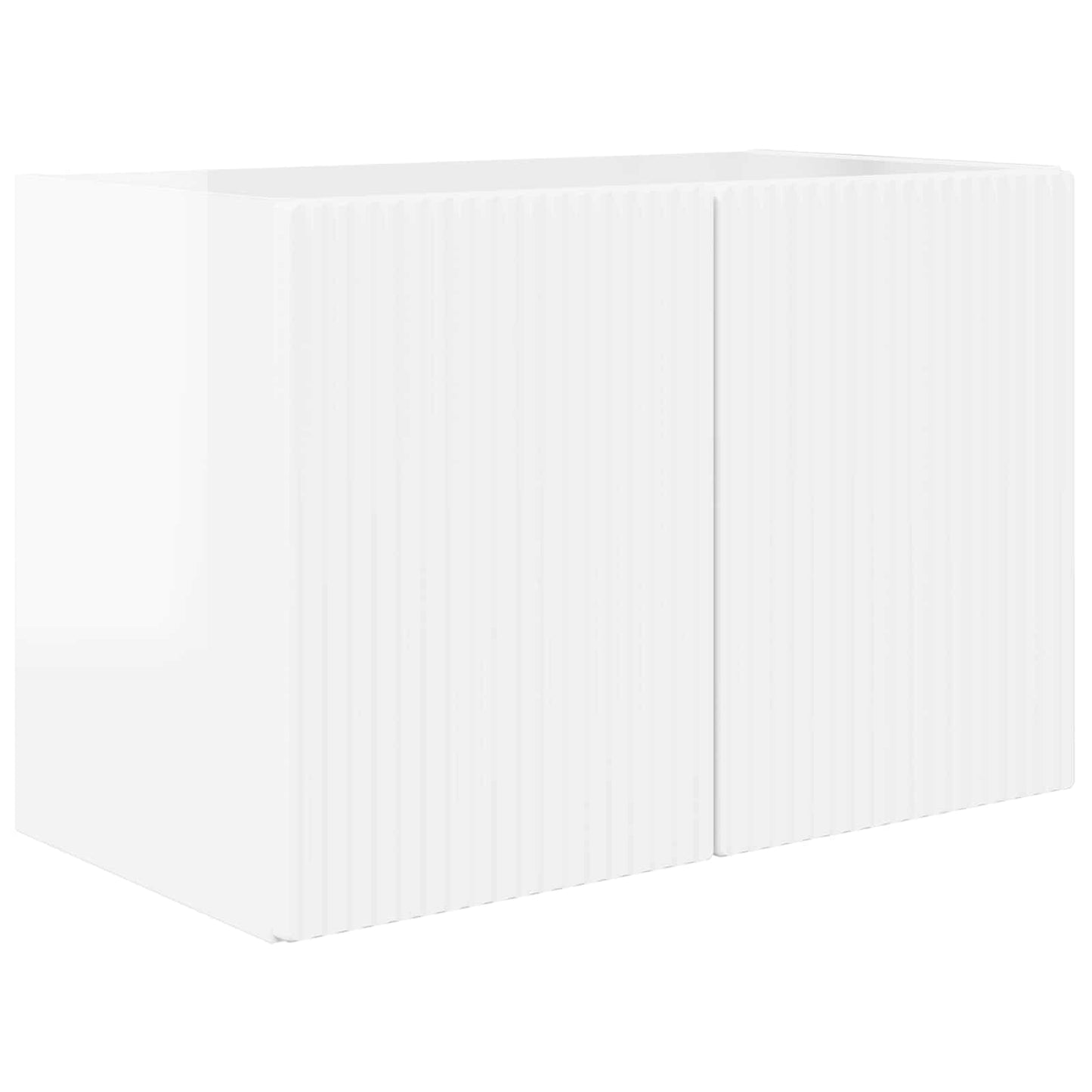 Set di Mobiletto da TV a Parete 4 pcs Bianco Lucido